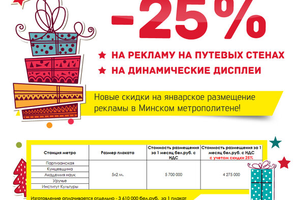 Скидки на путевые стены и динамические дисплеи в январе!