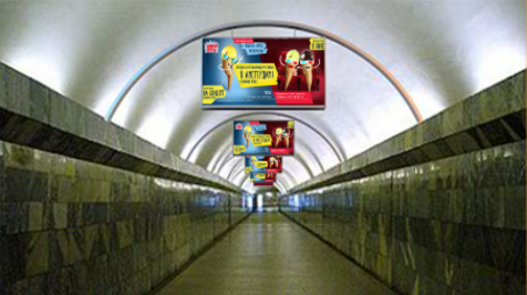 Новый рекламный носитель в тоннеле Минского метро!