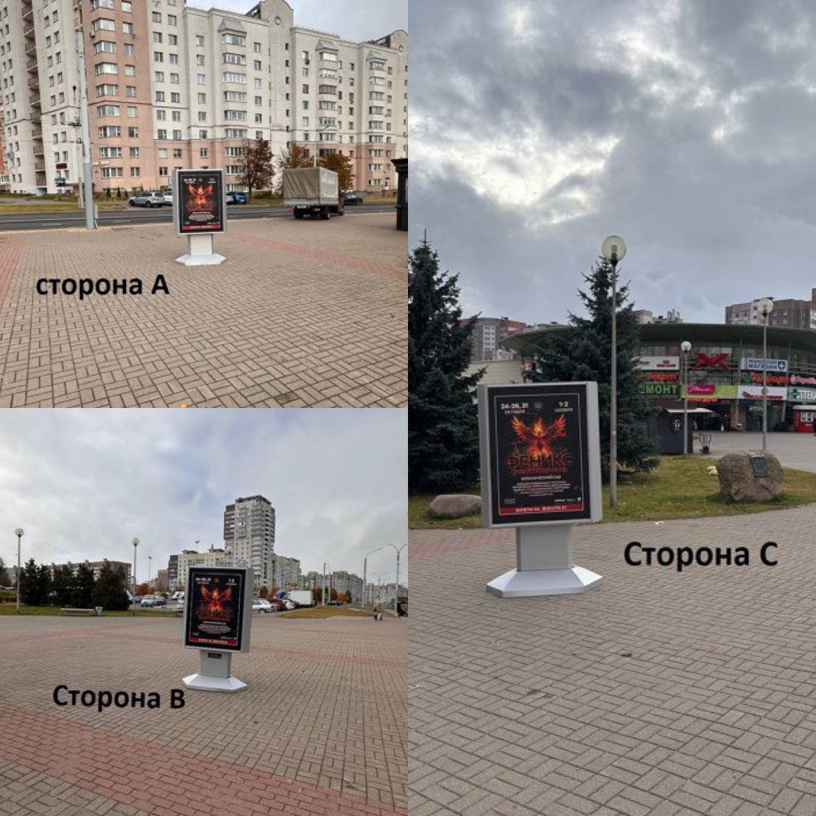 Пример размещения рекламы на Ул.Лобанка ,ТЦ «MAXIMUS»